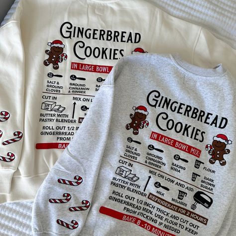 This Is An Absolutely Adorable Ivory Sweatshirt With Gingerbread Men On The Front And A Fully Embroidered Recipe On The Back.. Luxury Paints, Cinnamon Cookies, Gingerbread Recipe, Luxury Printing, Blowout Sale, Halloween Sale, Logo Collection, Holiday Shopping, Christmas In July