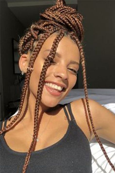 Box Dreads, Brown Box Braids, V Cut Hair, Easy Hairstyles For Medium Hair, Long Box Braids, Braided Ponytail Hairstyles, Braided Hairstyles For Black Women, Trending Haircuts, Short Hair Styles Easy