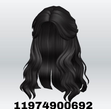 Code: 11974900692 Roblox Fashion, Brookhaven Codes, Bloxburg Outfits, Roblox Hair, Hair Codes, Roblox Code, Black Hair Roblox, Girls With Black Hair, Bloxburg Decal Codes