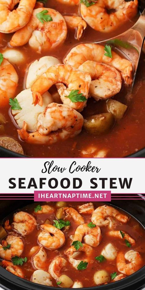 Slow Cooker Fish Recipes, Slow Cooker Seafood, Stew Recipes Crockpot, Seafood Stew Recipes, Seafood Soup Recipes, Chowder Recipes Seafood, Slow Cooker Stew, Delicious Seafood Recipes, Seafood Recipe