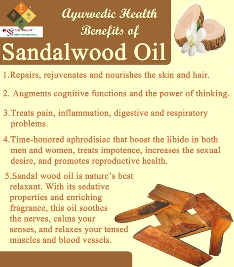 Sandal Wood Essential Oil | Ayurvedic Oils Sandal Wood Incense Benefits, Sandalwood Benefits, Oils For Energy, Oils Benefits, Ayurvedic Oil, Oil For Skin, Essential Oils Guide, Sandalwood Essential Oil, Oil Remedies