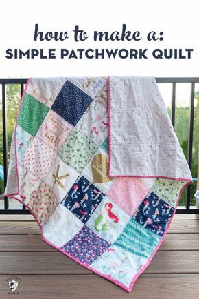 Simple Patchwork Quilt, Patchwork Lap Quilt, Återvinna Jeans, Lap Quilt Patterns, Beginning Quilting, Beginner Quilt Patterns, Cozy Quilts, Easy Quilt Patterns, Patchwork Quilt Patterns