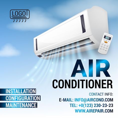 Air Conditioner Social Media Design, Air Conditioner Ads, Air Conditioner Logo, Air Conditioning Design, Air Conditioning Logo, Air Conditioner Design, Smart Air Conditioner, Advert Design, Air Conditioning Maintenance