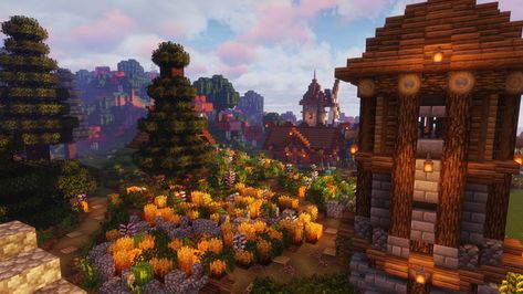 A beautiful view of my farm in survival :) - Minecraft Minecraft Beautiful, Survival Minecraft, A Beautiful Morning, Minecraft Builds, Beautiful View, Beautiful Morning, Beautiful Views, Beautiful World, Minecraft