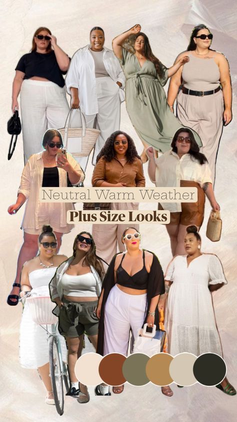 Collage by Size Inclusive Stylist Heensie Low | www.heensie.style Top Bridesmaid Dresses, Enby Fashion, Casual Plus Size Outfits, Oversized Plaid Shirts, Plus Size Looks, Comfy Casual Outfits, Stylish Work Attire, Outfit Collage, Capsule Outfits