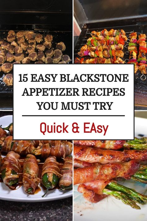 I’ve shared a list of my top favorite 15 Blackstone appetizer recipes that are not only easy to make but will also impress your guests with your cooking. Get ready for out door cooking with these amazing Blackstone Griddle Appetizers!! My collection of Blackstone Appetizers Recipes is easy to make on the flat top griddle and is a crowd pleaser for all your guests. There are many “make ahead of time” appetizers so that you can enjoy time with your friends and family.#appetizers#blackstonerecipes Appetizers On The Black Stone, Appetizers On Blackstone Griddle, Blackstone Grill Appetizers, Blackstone Easy Recipes, Fall Blackstone Recipes, Griddle Appetizers, Blackstone Appetizer Recipes, Blackstone Care, Blackstone Appetizers