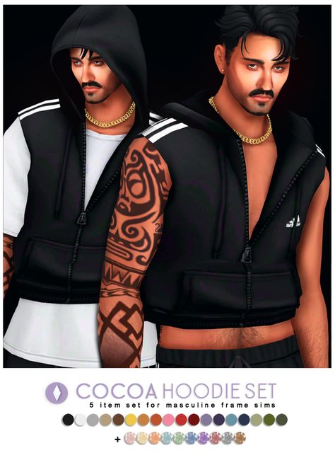 Ts4cc Clothing, Sims 4 Add Ons, Masc Clothing, Ts4 Patreon, Male Hoodie, Sims Gameplay, Sims 4 Male Clothes, Male Tops, The Sims 4 Packs