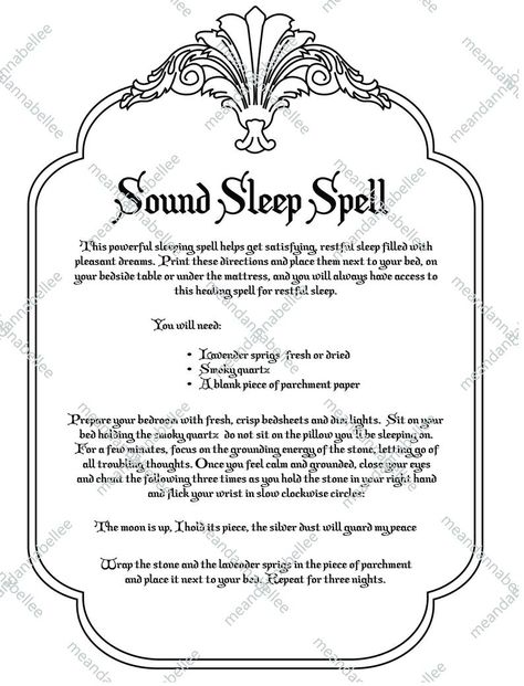 Sleep Magic Spell, Spell For Good Sleep, Restful Sleep Spell, Sleep Jar Spell, Spells For Sleep, Sleep Protection Spell, Sleep Spells Witchcraft, Dream Spells Witchcraft, Spells Witchcraft Real