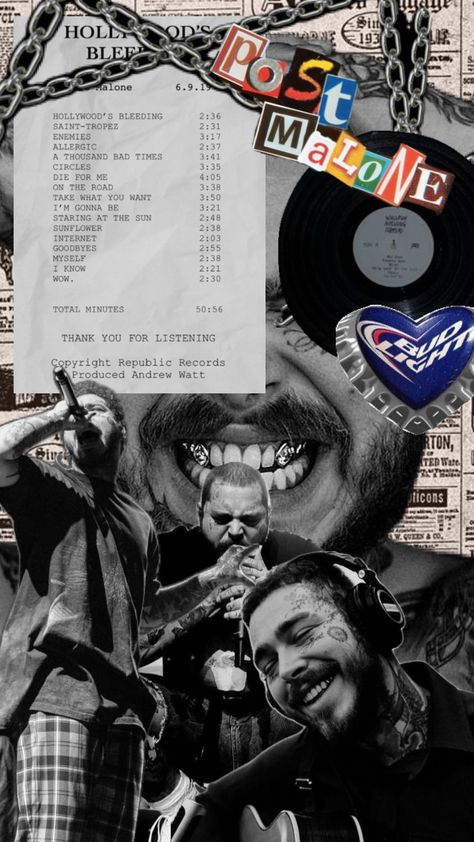 #postmalone #rap #pop #hollywoodsbleeding Post Malone Collage, Post Malone Wallpaper, Collage Wallpaper, Post Malone, App Icon, Phone Wallpaper, Rap, Collage