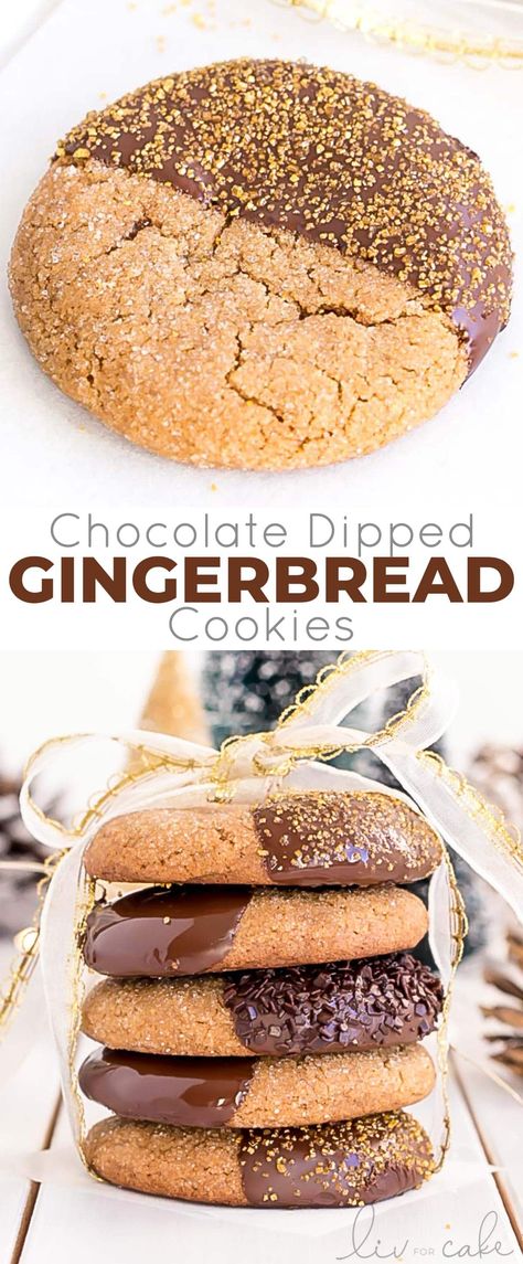 Dipped Gingerbread Cookies, Ginger Spice Cookies, Chocolate Gingerbread Cookies, Spiced Cookies, Best Gingerbread Cookies, Chewy Gingerbread Cookies, Chocolate Chip Shortbread Cookies, Chocolate Gingerbread, Chocolate Dipped Cookies