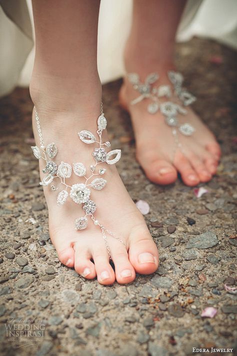 edera bridal jewelry wedding accessories theia barefoot sandals bridal footwear Bohemian Wedding Jewelry, Bridal Footwear, Barefoot Sandals Wedding, Beach Wedding Sandals, Beach Wedding Shoes, Grecian Style, Enchanted Wedding, Beach Bride, Bridal Fashion Jewelry