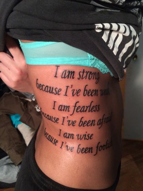 I Am Strong Tattoo, I Am Because You Were Tattoo, I Am Fearless, Strong Tattoos, Home Tattoo, I Am Strong, Mom Tattoos, Dope Tattoos, Inspirational Tattoos