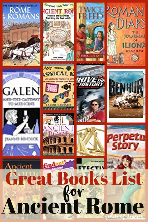 Great historical fiction books, discovery guides, hands-on activity books, movies, games and all sorts of resources to make your Ancient Rome Study FUN !! Ancient Historical Fiction Books, Rome To Reformation Mfw, Ancient Rome Unit Study, Curiosity Chronicles, Ancient Rome For Kids, Funny Books For Kids, Ancient World History, World History Lessons, Ancient History Facts