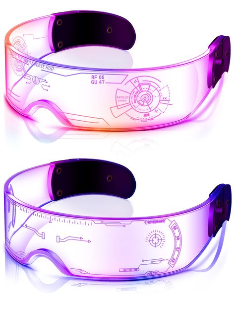 PRICES MAY VARY. Package included: you will receive 2 pairs of light up glasses in 2 different styles, sufficient quantity and various styles can meet your daily needs and replacement, they are designed with 7 colors of light, which can give you different decorative effects Quality material: these LED visor gasses are made of acrylic material, which is reliable and sturdy, not easy to break and fragile, light weight and thinness, easy to wear, long time wearing will not cause burden or discomfor Pink Light Up Glasses, Cheap Handmade Trendy Stretch Bracelet, Futeristic Jewelry, Light Up Sunglasses, Over Watch 2, Viper Glasses, Led Visor Glasses, Glasses Futuristic, Futuristic Party