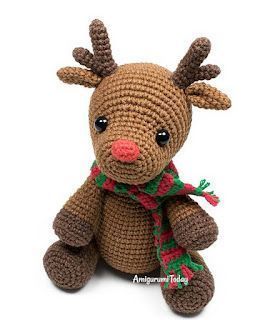 PATRONES AMIGURUMI GRATIS: PATRON GRATIS RENO AMIGURUMI 45187 Crochet Elephant Pattern Free, Christmas Ornament Crochet, Ornament Crochet Pattern, Crochet Elephant Pattern, Ornament Crochet, Crochet Elephant, Christmas Crochet Patterns, Elephant Pattern, Reindeer Christmas