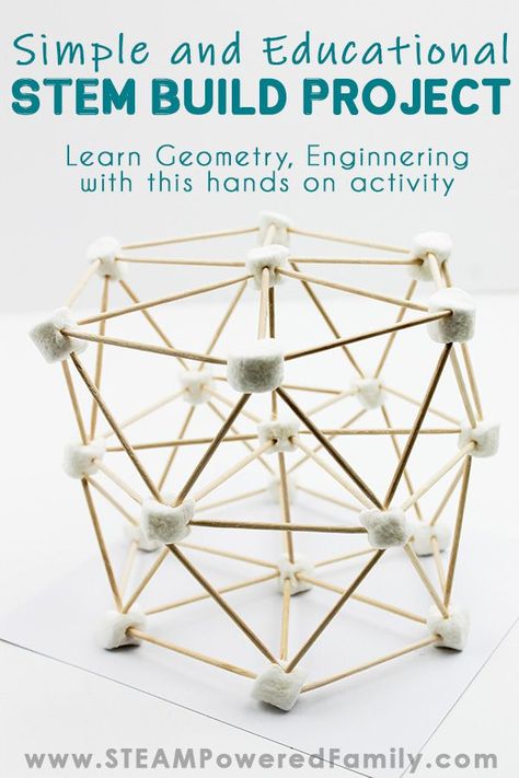 This Marshmallow STEM Building Challenge uses simple items to build complex Hexagon shapes to help master geometry and engineering principles. Explore concepts such as geometry, edges, vertices, faces, angles, structure, stability and more. STEM encourages kids to master skills in an integrated way, perfect for this hands on project for elementary students. Click to learn more about this STEM Activity #Math #Geometry #STEM #Engineering #STEMActivity Fun Geometry Activities For High School, Grade 4 Stem Challenge, Geometry Constructions High School, Engineering Design Challenges Middle School, Paper Tower Stem Challenge, Geometry High School, Steam Learning, Stem Elementary, Math Stem