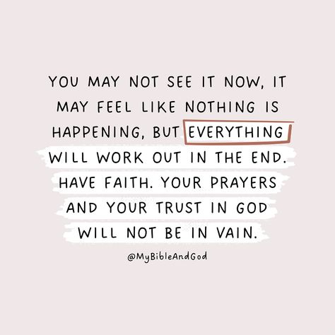 Have faith and trust in God’s plan, even when you can’t see immediate results or feel like nothing is happening. 1. God’s timing is not our timing: Things may not happen on our schedule, but God is working behind the scenes. 2. Faith is required: Trust God, even when you can’t see the outcome. 3. God is sovereign: He has a plan, and it will unfold in His perfect timing. 4. Your prayers are heard: God is listening, and your prayers are not going unanswered. 5. Trust is key: Your trust in ... Jesus Morning Quotes, God Puts People In Your Life, When Good Things Happen Quotes, Don’t Worry Trust God, Positive Faith Quotes, If God Is All You Have, Quotes Of God Faith, Everything Will Happen At The Right Time, God’s Perfect Timing