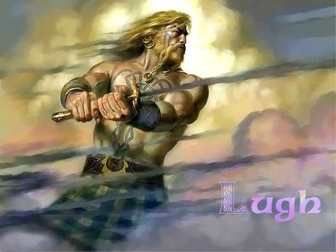 Lugh - Celtic God Of The Sun Celtic Warrior Tattoos, Fionn Mac Cumhaill, Irish Baby Names, Celtic Legends, Scottish Warrior, Irish Folklore, Irish Mythology, Celtic Gods, Celtic Warriors