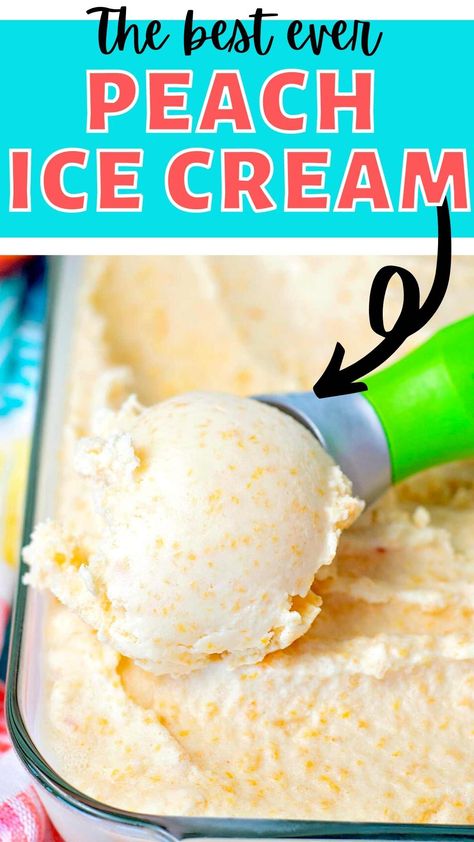 Real Whipped Cream, Peach Ice Cream Recipe, Homemade Peach Ice Cream, Kawaii Desserts, Cuisinart Ice Cream Maker, Cuisinart Ice Cream, Fro Yo, Vanilla Ice Cream Recipe, Recipes With Whipping Cream