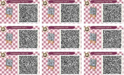 Acnl Qr Codes Paths, Pale Pink Wallpaper, Acnl Paths, Stone Paths, Cobblestone Path, Acnl Qr Codes, Motif Acnl, Animal Crossing 3ds, Code Wallpaper