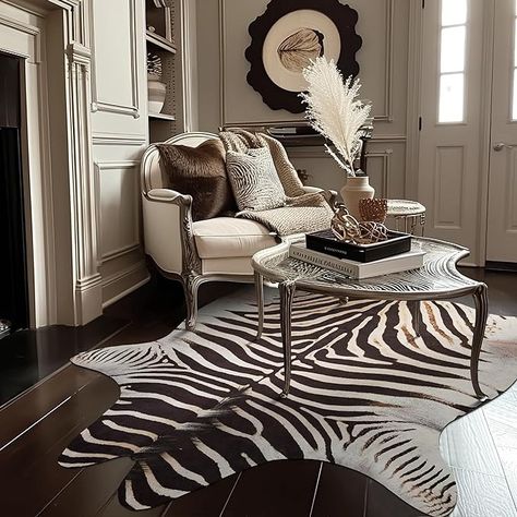 Amazon.com: JINCHAN Zebra Print Area Rug Faux Skin Cowhide Animal Design Mat Faux Suede Indoor Floorcover for Bedroom Living Room 5x7 Safari Design : Home & Kitchen Cow Hide Rug Bedroom, Hide Rug Bedroom, Zebra Carpet, Moss Room, Black And White Area Rug, Zebra Skin Rug, Cow Print Rug, Faux Cowhide Rug, Rug Black And White