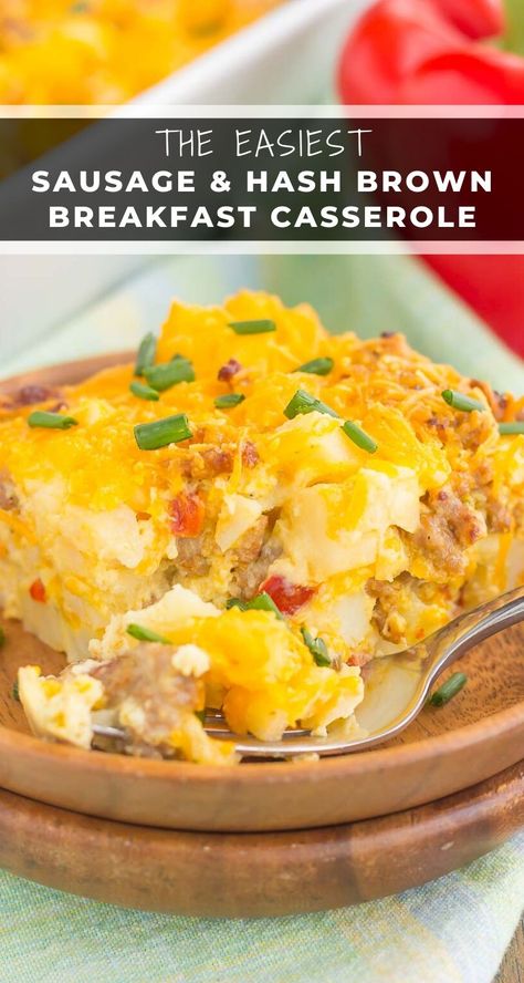 Hashbrown Breakfast Casserole Recipe, Hash Brown Breakfast Casserole, Sausage Hashbrown Breakfast Casserole, Hash Brown Breakfast, Hashbrown Breakfast, Sausage Hash, Breakfast Casserole Recipe, Breakfast Hashbrowns, Hashbrown Breakfast Casserole