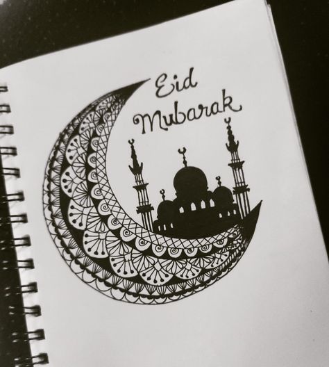 Eid Doodle Art, Eid Mubarak Journal Ideas, Eid Canvas Painting, Eid Painting Ideas, Eid Mubarak Drawing Art, Eid Drawing Ideas, Eid Mubarak Painting, Ramadan Canvas, Eid Sketch