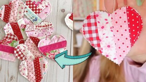 Quilt Heart, Quilted Hearts, Diy Joy, Ornament Diy, Pinking Shears, Heart Template, Quilt As You Go, Ornament Tutorial, Quilt Batting