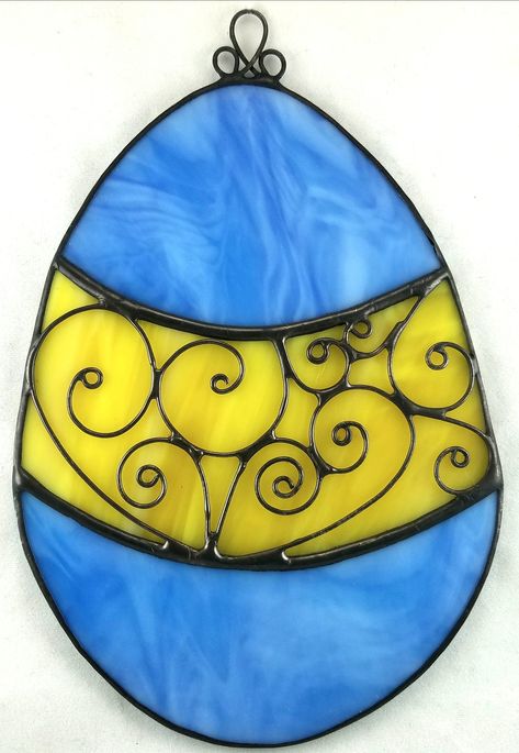 Stained Glass Easter Egg with decorative wire work made by Kickass Stained Glass Glass Easter Eggs, Stained Glass Easter, Templates Printable Free, Stain Glass, Wire Work, Easter Egg, Template Printable, Easter Eggs, Free Printables