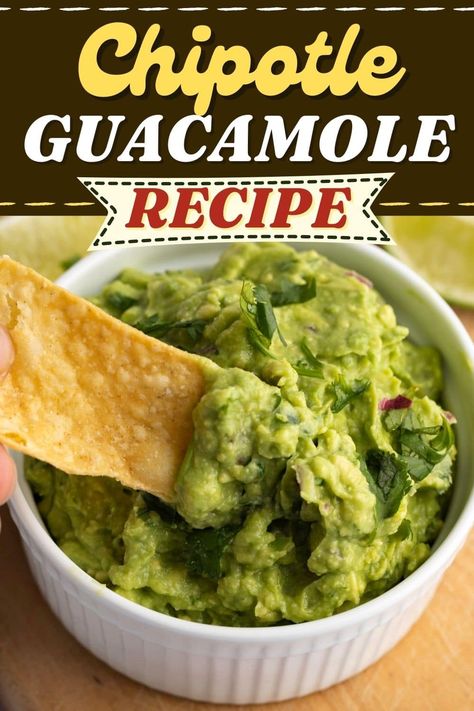 Chipotle Guacamole Recipe, Chipotle Guacamole, Chipotle Copycat Recipes, Vegan Dips, Chunky Guacamole, Fresh Guacamole, How To Make Guacamole, Homemade Guacamole, Copykat Recipes