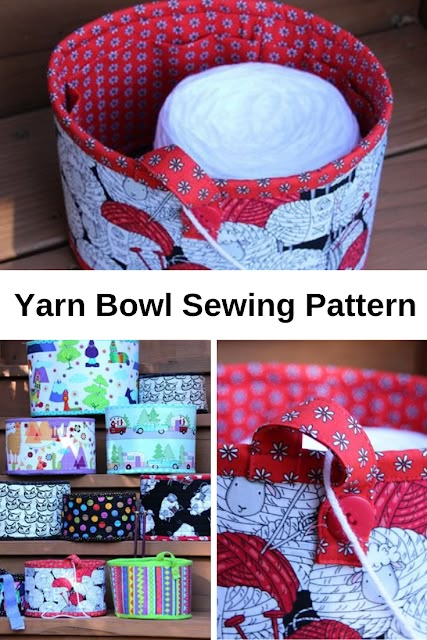 Bowl Sewing Pattern, Fat Quarter Projects, Yarn Bowls, Project Bags, Beginner Sewing Projects Easy, Leftover Fabric, Yarn Bowl, Sewing Bags, Things To Sew