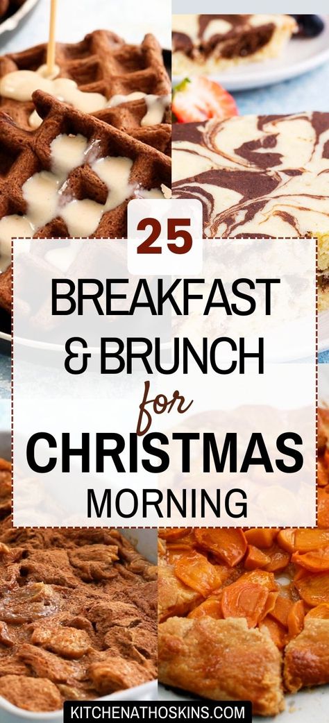 Discover our collection of sweet breakfast and brunch recipes for Christmas morning to serve for friends, family or for a crowd during holiday party. Most of the Xmas food ideas are ideal to make ahead, unique, creative and also includes warm drinks like hot chocolate or bread pudding. Get the Christmas breakfast and brunch recipes at kitchenathoskins.com. Christmas Morning Breakfast Ideas Sweet, Holiday Breakfast Ideas Christmas Brunch, Christmas Brunch Ideas Families, Xmas Morning Breakfast, Sweet Christmas Breakfast, Christmas Brunch Food, Christmas Brunch Menu Ideas, Simple Brunch Recipes, Treats For Party