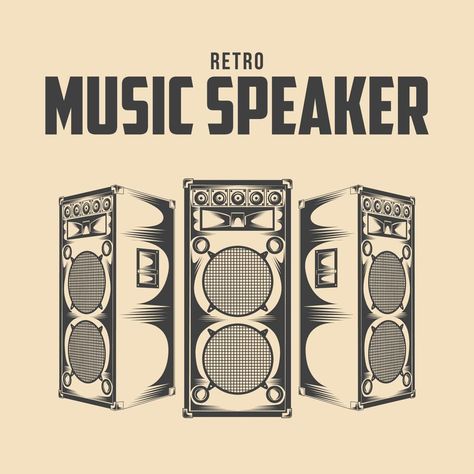 Speaker Box Tattoo Design, Speaker Illustration Art, Speakers Illustrations, Stereo Illustration, Speaker Drawing, Speaker Vector, Concert Speakers, Speaker Illustration, Music Speaker