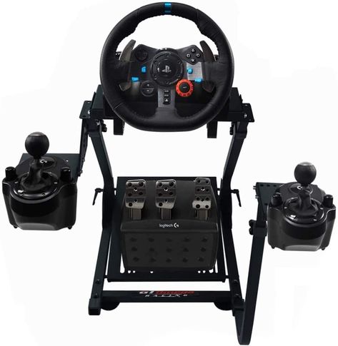 in GT Omega Racing Wheel Stand for Logitech G920 G29 G923 Driving Force Gaming Steering Wheel, Pedals & Gear Shifter Mount V1, PS4, Xbox, Ferrari, PC - Foldable, Tilt-Adjustable to Ultimate Sim Racing Experi Ps4 Steering Wheel, Logitech G29, Driving Games, Xbox Pc, Racing Simulator, Racing Wheel, Driving Force, Racing Games, Gaming Gear