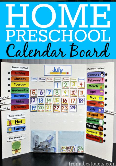 Make your own DIY calendar board for home preschool!  It's super simple and your preschooler will love it! Homeschool Calendar Board, Preschool Calendar Board, Preschool Calendar, Homeschool Calendar, Home Preschool, Nanny Life, Preschool Prep, Kitchen Simple, Calendar Board