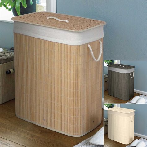 Check out Large Bamboo Laundry Basket with Lid Laundry Hamper Bin with Liner 2 Sections, the latest item I added on eBay! #eBay #eBaySeller Dark Clothing, Laundry Basket With Lid, Laundry Hamper With Lid, Laundry Hampers, Basket With Lid, Laundry Baskets, Light And Dark, Laundry Hamper, Ebay Seller