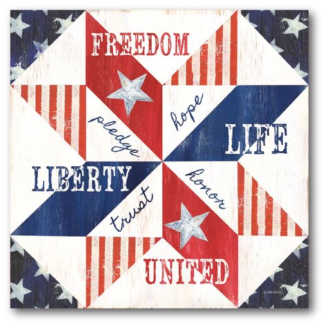 Courtside Market Patriotic Canvas Wall Art American Flag Quilt, Patriotic Wall Art, Patriotic Wall, Flag Quilt, Barn Quilt Designs, Patriotic Quilts, Barn Quilt Patterns, Quilt Of Valor, Barn Quilt