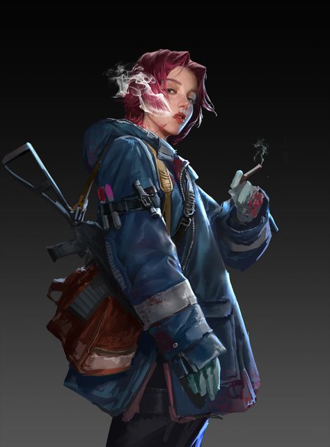 ArtStation - Sanitar, jiliang feng Cyberpunk Woman Character Art, Dystopia Character, Sci Fi Female Character, Cyberpunk Superhero, Cyberpunk Female Character Design, Shadowrun Character Art, Cyberpunk Oc Art, Survival Character, Cyberpunk Dnd