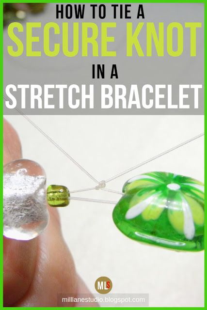 There's nothing worse than a bracelet falling apart when you're wearing it. This is how I tie off my stretch bracelets so they don't come undone. These couple of simple tips will help you make strong, secure knots so you can be confident you won't be chasing beads all over the floor! #MillLaneStudio #howttotieelasticbracelet #stretchbraceletdiy #tyingoffabracelet #stretchbraceletknot Knot That Wont Come Undone, How To Tie Stretch Cord Bracelet, Tying Bracelet Knots, Stretch Bracelet Knot, Diy Stretch Bracelets, Stretch Bracelets Diy, Stretch Beaded Bracelets Diy, Peace Sign Bracelet, Jewelry By Brand