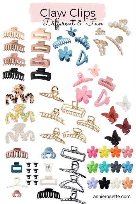 Claw clips Hairstyles Unique, Flower Claw Clips, Claw Clips For Thick Hair, Claw Clip Hairstyles, Clips For Thick Hair, Amazon Hair, Hair Accessories Storage, Organizing Hair Accessories, Makeup Artist Tips