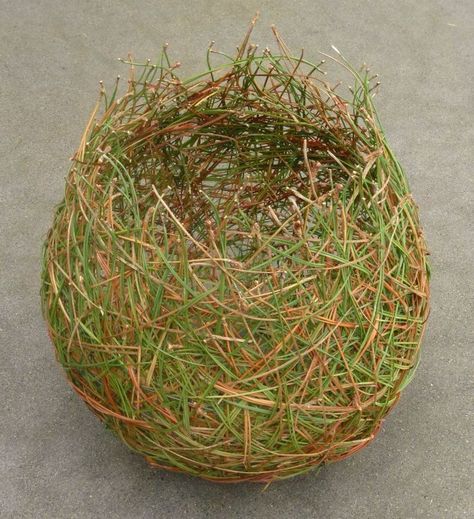 Contemporary Baskets, Paper Mache Bowls, Pressed Flower Crafts, Floral Art Design, Pine Needle Baskets, Handmade Baskets, Rustic Garden Decor, Weaving Art, Nature Crafts