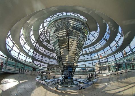 Reichstag Building, Berlin (Virtual Tour) Reichstag Building Berlin, Berlin Modern Architecture, Reichstag Dome, Imaginative Architecture, Reichstag Building, Postmodern Architecture, Dome Building, Checkpoint Charlie, German Architecture