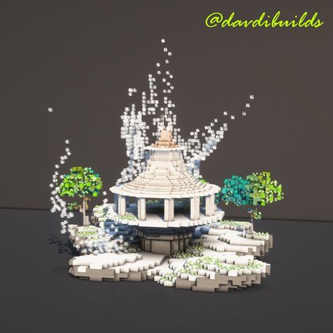 If you want to download this build, you can through my Patreon as a tier 1 build! Angelic Minecraft Builds, Minecraft Temple Build, Prismarine Builds Minecraft, Minecraft Crystal Build, Minecraft Prismarine Builds, Minecraft Ice Builds, Minecraft Pillar Designs, Minecraft Ice Castle, Minecraft Fountain