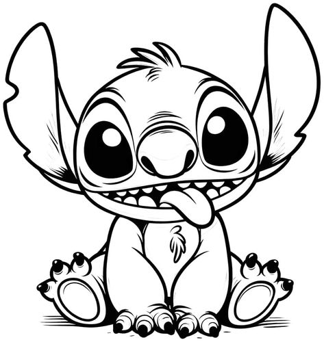 Disney Tattoo Coloring Pages, Disney Stitch Coloring Pages, Stitch Drawing Black And White, Stitch As A Human Fanart, Coloring Pages Lilo And Stitch, Stitch Printable Coloring Pages, Lilo And Stitch Stencil, Stitch Disney Tattoo Ideas, Free Stitch Printables