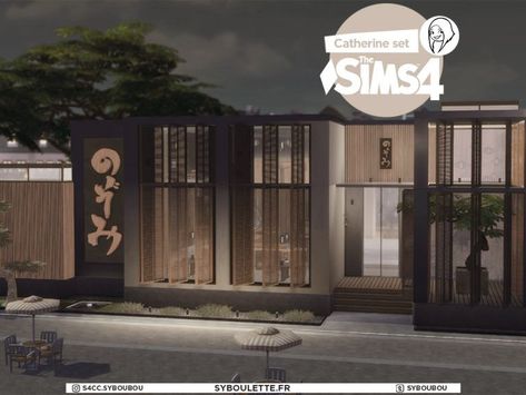 Waiter Station, Sims 4 Restaurant, Restaurant Counter, Casas The Sims 4, Asian Restaurants, Sims 4 Cc Furniture, Sushi Restaurants, Wall Table, Sims 4 Build