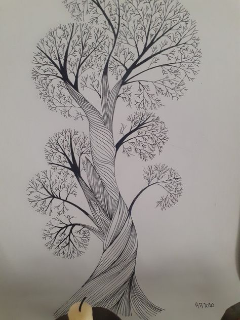 Swirly Tree Drawing, Tree Zentangle, Trees Art Drawing, Lotus Flower Drawing, African Drawings, Abstract Sketches, Buddha Art Drawing, Zentangle Artwork, Scribble Art