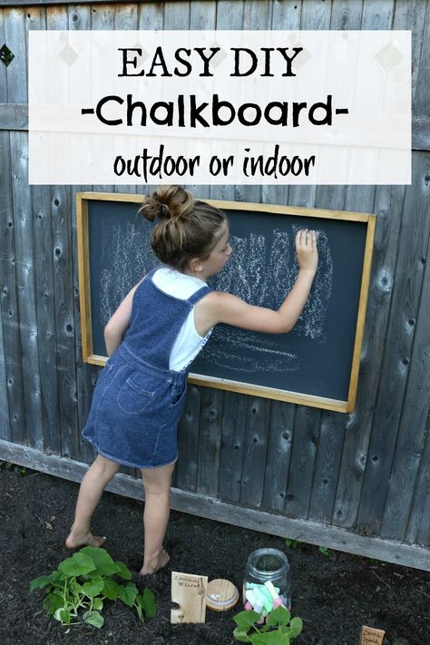 How to make a DIY Chalkboard- Outdoor or Indoor - Nesting With Grace Ikea Hack Kids Room, Outdoor Chalkboard, Kids Room Desk, Make A Chalkboard, Kids Chalkboard, Kids Rooms Shared, Nesting With Grace, Play Area Backyard, Children Room Boy