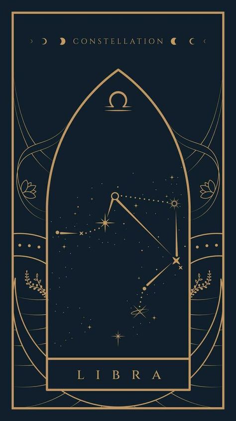 Libra Constellation Zodiac Illustration Constellations Illustration, Libra Zodiac Art, Libra Star Constellation, Libra Design, Zodiac Illustration, Constellation Poster, Libra Art, Libra Constellation, Zodiac Academy