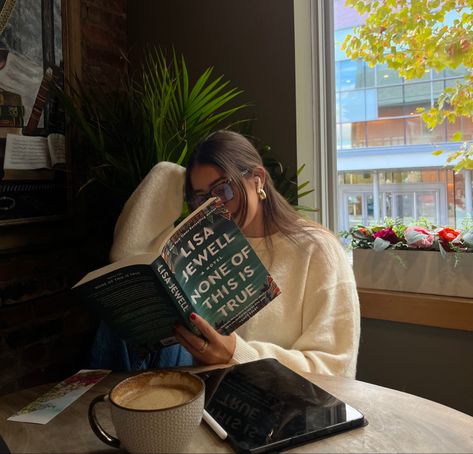 Reading Book In Coffee Shop, Winter Reading Aesthetic, Coffee Shop Reading Aesthetic, Bookstore Owner Aesthetic, Bookstore Girl Aesthetic, Coffee Shop Reading, Girl In Bookstore Aesthetic, Here's To The Fools Who Dream, Quiet Girl