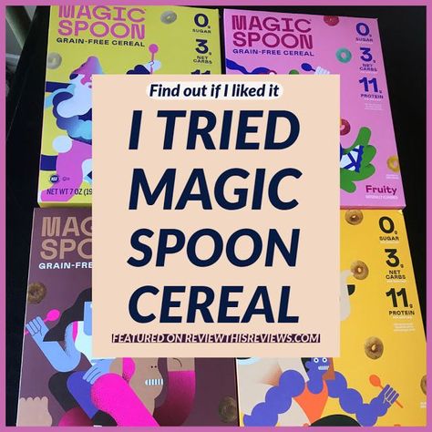 Have you seen the AD for Magic Spoon Cereal and wondered if it's good or not. Read my personal review where I briefly discuss my opinion of the cereal after having tried four flavors. #magicspoon #magicspooncereal #ketocereal #reviewthisreviews Magic Spoon Cereal, Magic Spoon, Cereal Flavors, Keto Cereal, Chocolate Yogurt, Healthy Carbs, Yogurt And Granola, Best Peanut Butter, Good Fats